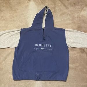 Vintage Mobility blue and white sweatshirt